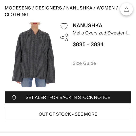 Nanushka oversized gray sweater - Picture 7 of 7